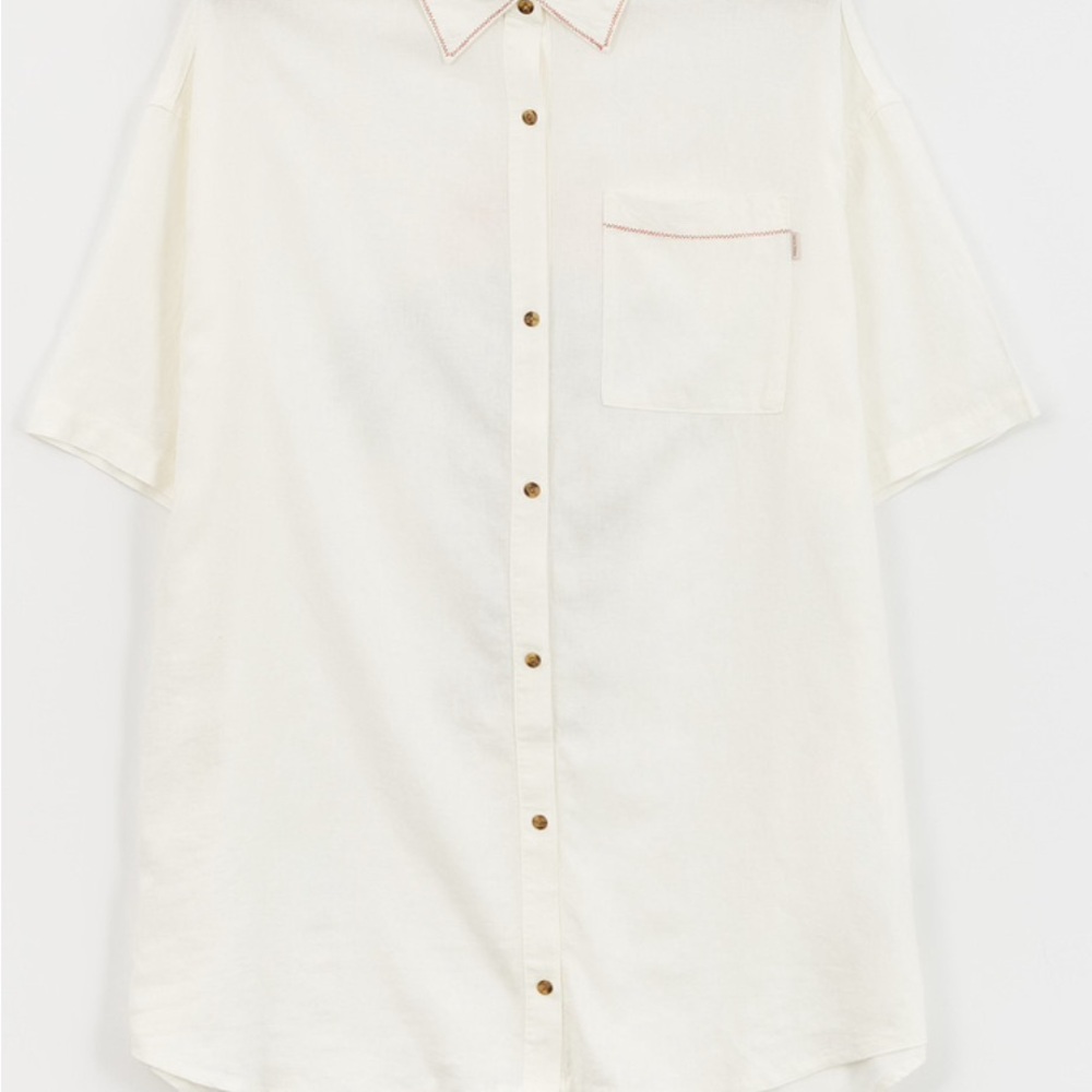 Brixton Condesa Linen Blend Shirtdress Embroidered - Picture 4 of 8